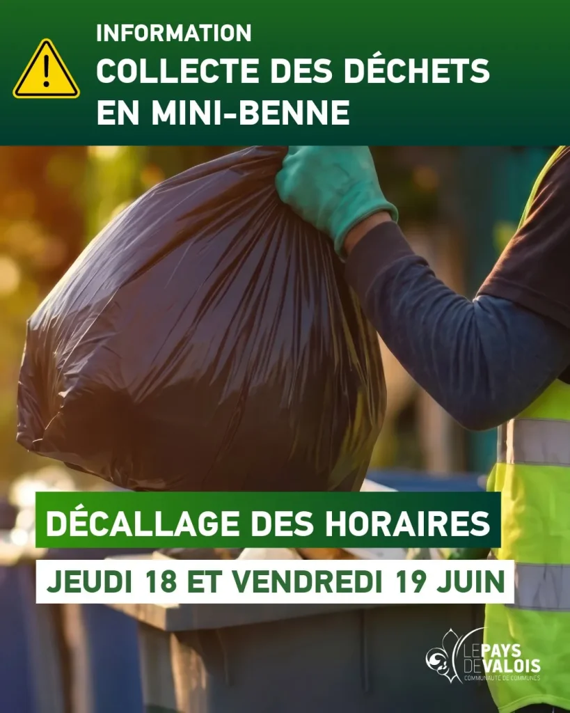 Lire la suite de l'actualité DECALAGE DES HORAIRES DE LA COLLECTE DES DECHETS EN MINI-BENNE